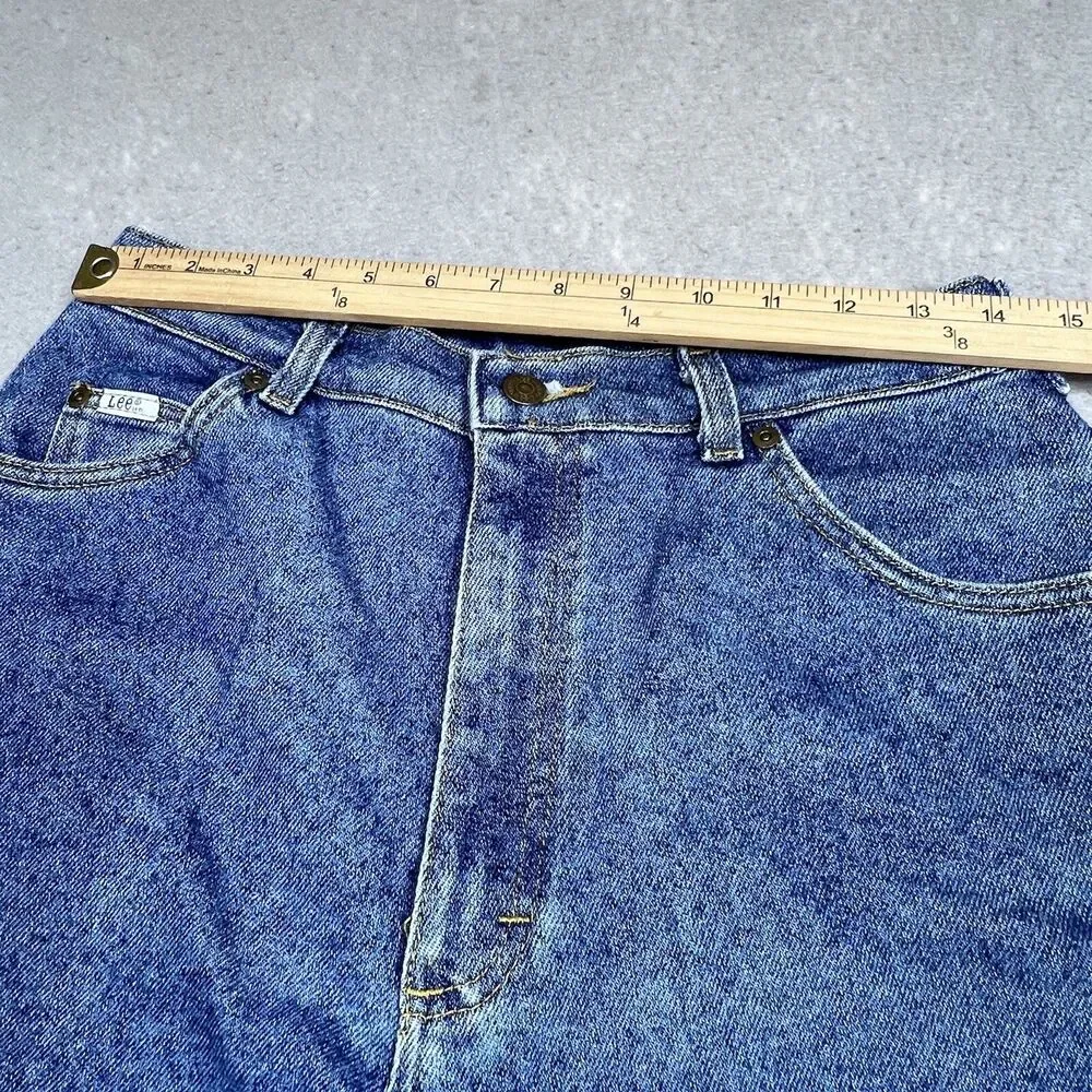 Vintage 80s LEE Sexy Chic Mom Tapered Jeans Womens SZ 31x30 High-Waist Acid-Wash - Picture 5 of 14